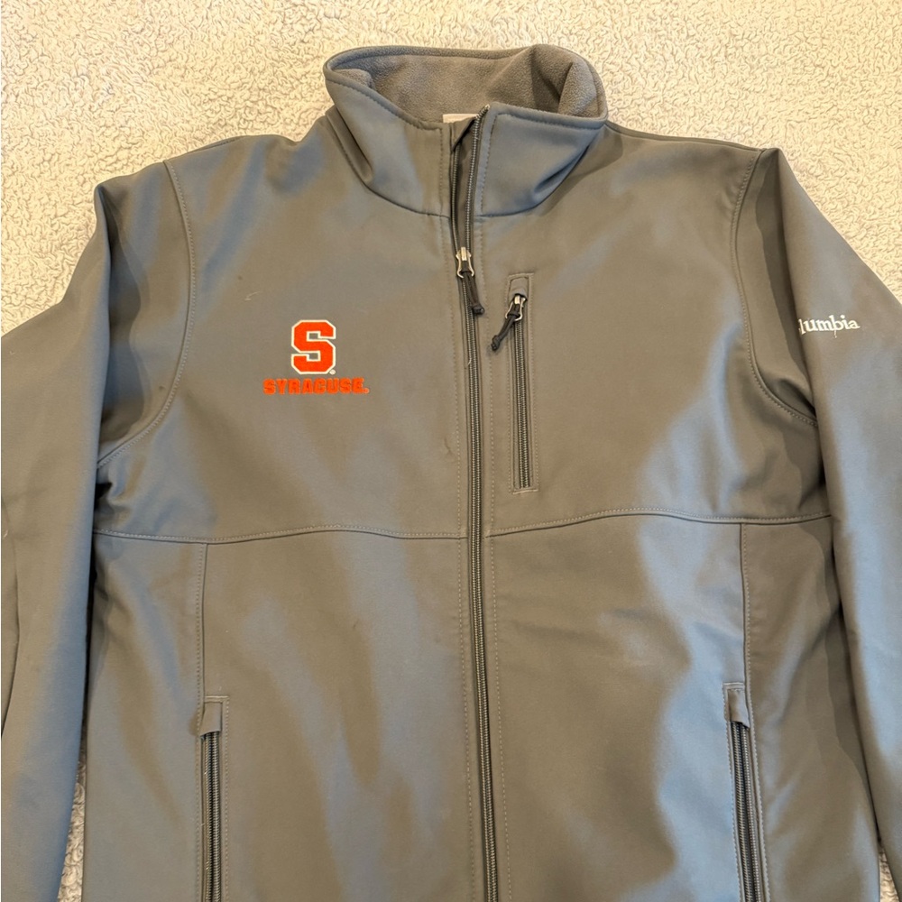 Columbia Gray Softshell Jacket with Orange Syracuse Emblem